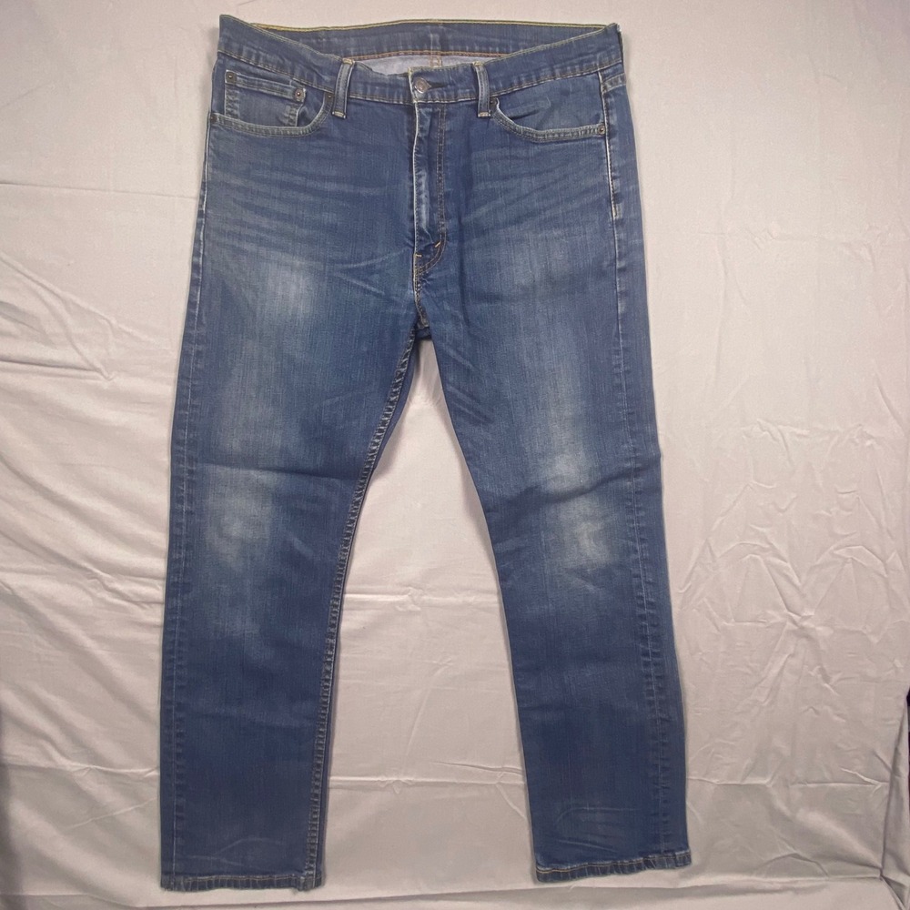 Levi Strauss & Co 518 Straight Jeans Mens 36x32 (Fits 34x30)Blue Denim Casual - Picture 1 of 16